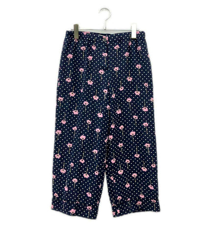 Miu Miu 花柄 ドット柄パンツ シルク100% 七分丈 レディース SIZE 38 (M) ミュウ ミュウ