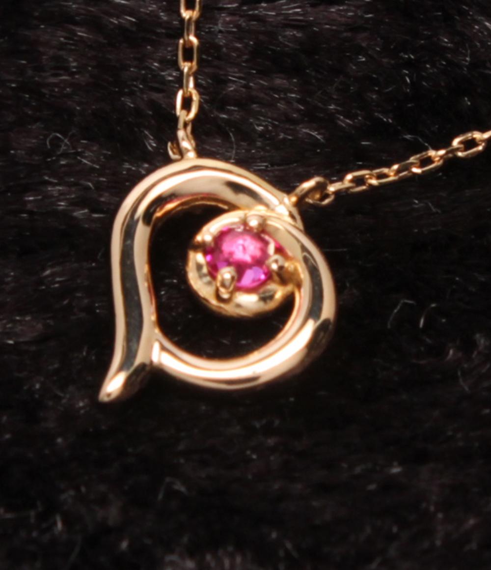 美品 VENDOME AOYAMA ネックレス K18 ダイヤ ルビー リバーシブル ハートモチーフ レディース ヴァンドームアオヤマ