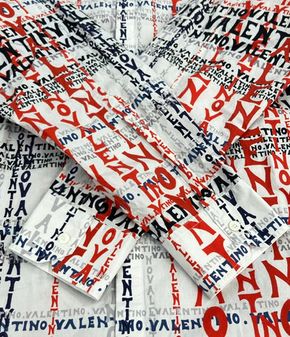 ヴァレンティノ マニフェスト クロスワードプリント長袖シャツ メンズ SIZE 40 (M) VALENTINO