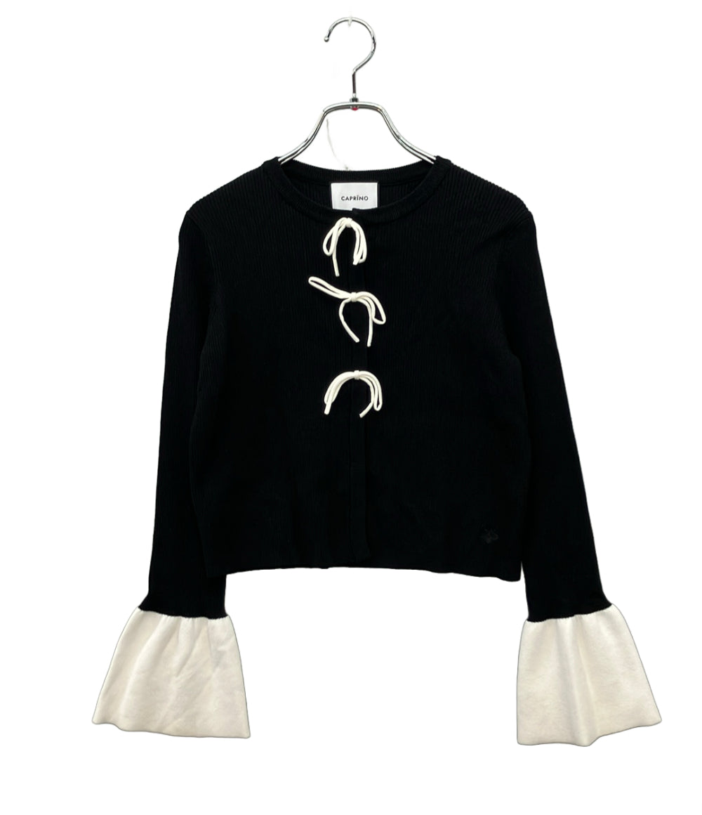 CAPRINO 長袖ニットカーディガン Ribbon Flare レディース SIZE 36 (XS) カプリーノ