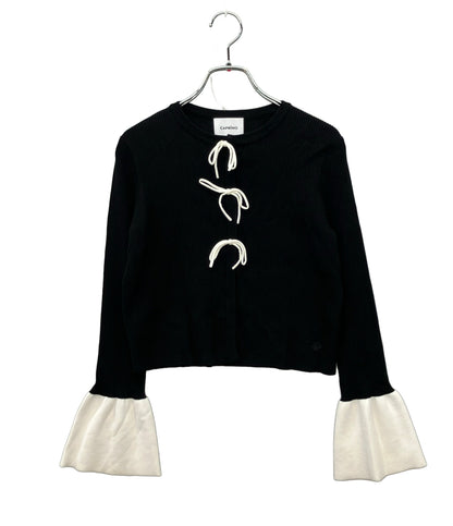 CAPRINO 長袖ニットカーディガン Ribbon Flare レディース SIZE 36 (XS) カプリーノ