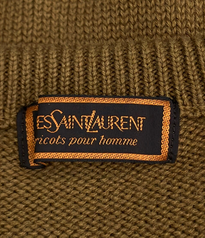 美品 YVES SAINT LAURENT 長袖 Vネック ニット メンズ SIZE M イヴ・サンローラン
