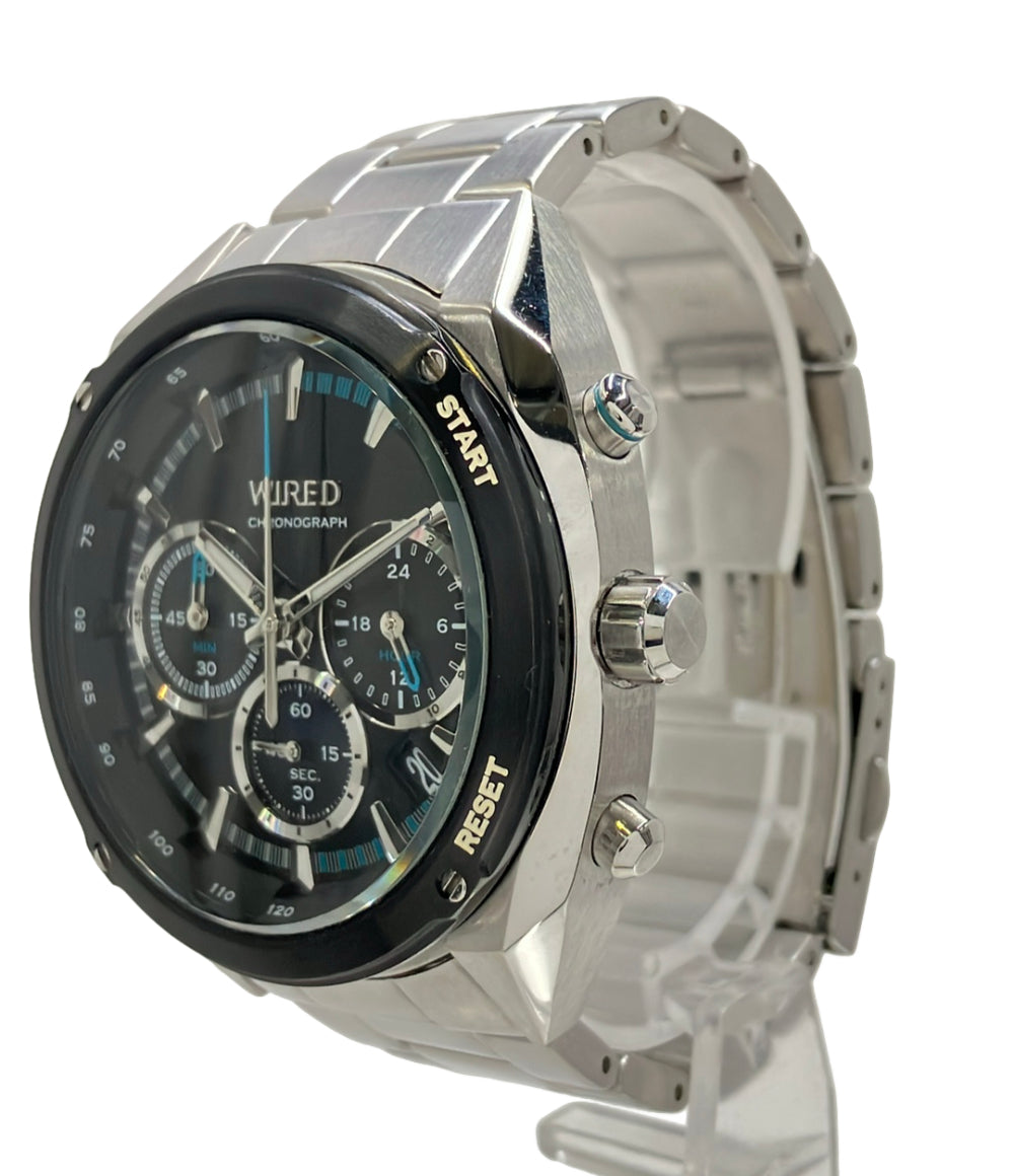 SEIKO 腕時計 WIRED クオーツ ブラック VK63-KJB0 メンズ セイコー