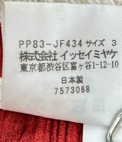 美品 PLEATS PLEASE パンツ プリーツ ワイド レッド PP83-JF434 レディース SIZE 3 (L) プリーツプリーズ