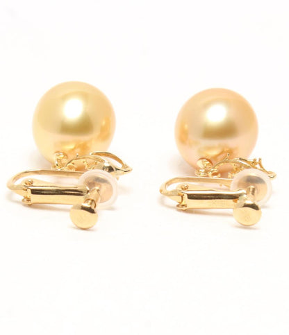 美品 イヤリング K18 パール 10.6x12mm ダイヤ 0.02ct レディース