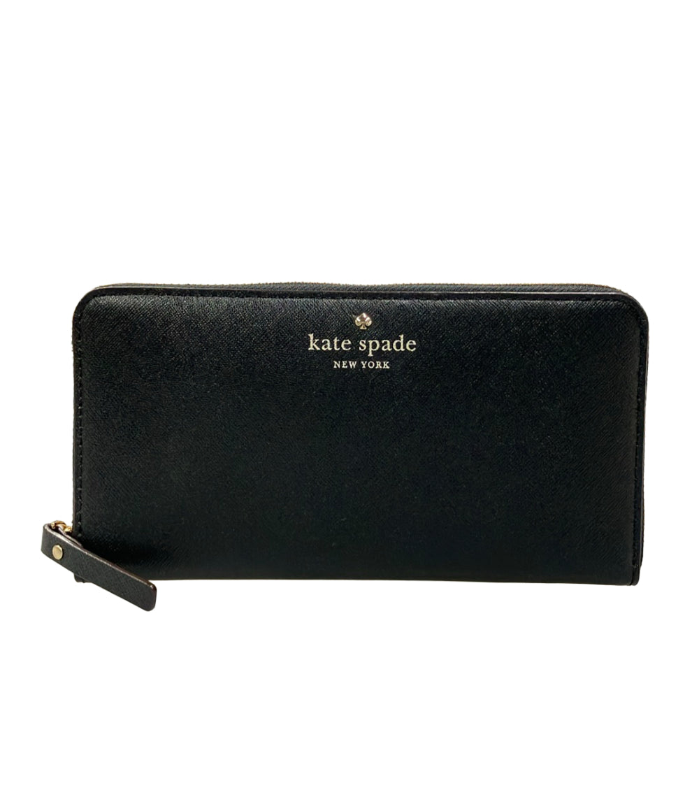 美品 Kate Spade ラウンドファスナー長財布 レザー PWRU3898 レディース ケイトスペード