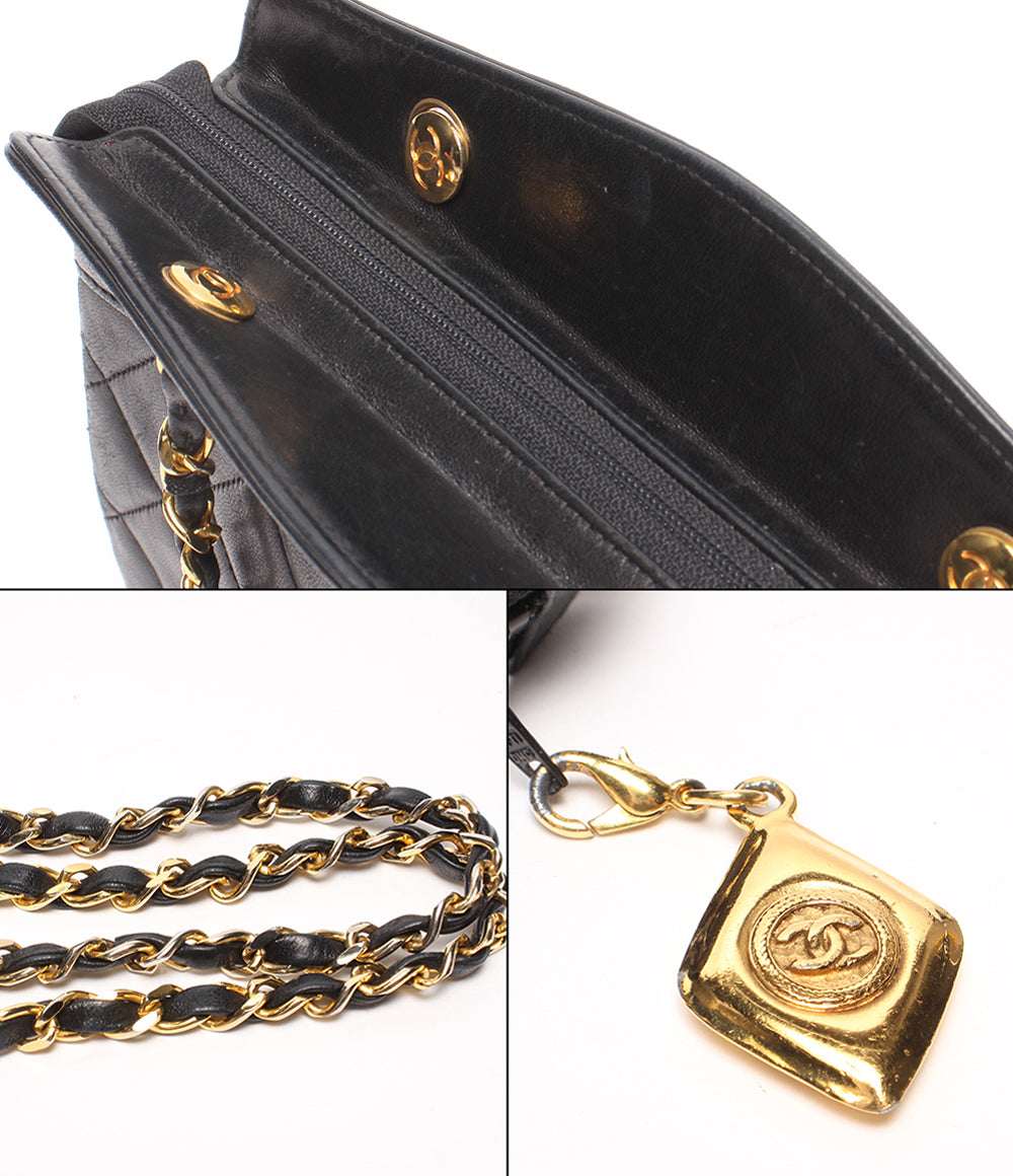 CHANEL チェーンハンドバッグ ゴールド金具 マトラッセ ラムスキン レディース シャネル