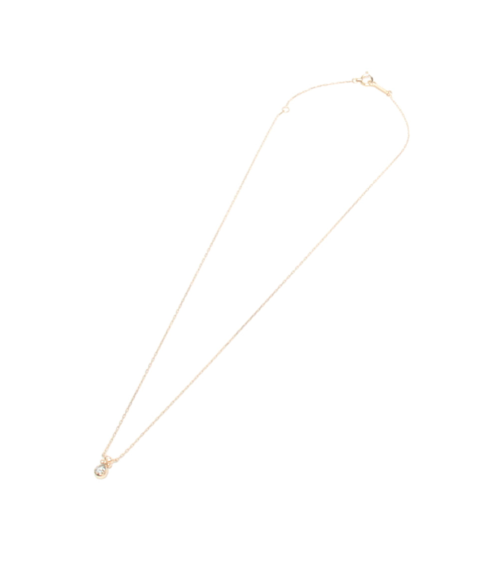 美品 4℃ ネックレス K10 アクアマリン ダイヤ レディース ヨンドシー