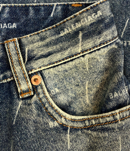 BALENCIAGA オールオーバーロゴ デニムパンツ 600235 TJW53 レディース SIZE 24 バレンシアガ