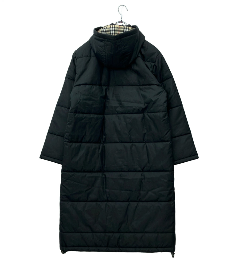 Burberrys 中綿ロングコート 内側ノバチェック フロントジップ マジックテープ フード付き レディース SIZE 9AR (M) バーバリーズ