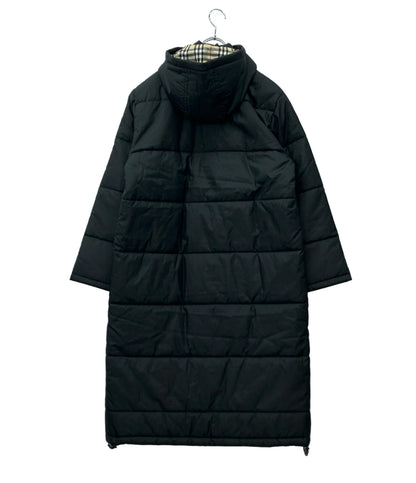 Burberrys 中綿ロングコート 内側ノバチェック フロントジップ マジックテープ フード付き レディース SIZE 9AR (M) バーバリーズ