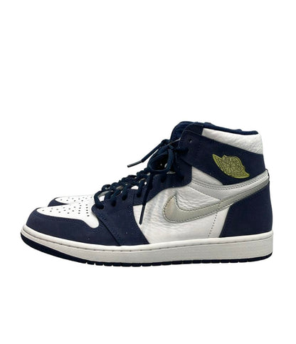 美品 Air Jordan NIKE ハイカットスニーカー ホワイト/ミッドナイトネイビー エアジョーダン 1 ハイ OG CO JP DC1788-100 メンズ SIZE 27.5 (L)
