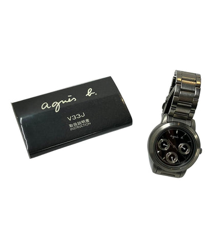agnes b. 腕時計 クオーツ ブラック V33J-0020 レディース アニエスベー