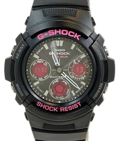 美品 CASIO 腕時計 G-SHOCK ソーラー ブラック AWG-100F レディース メンズ カシオ