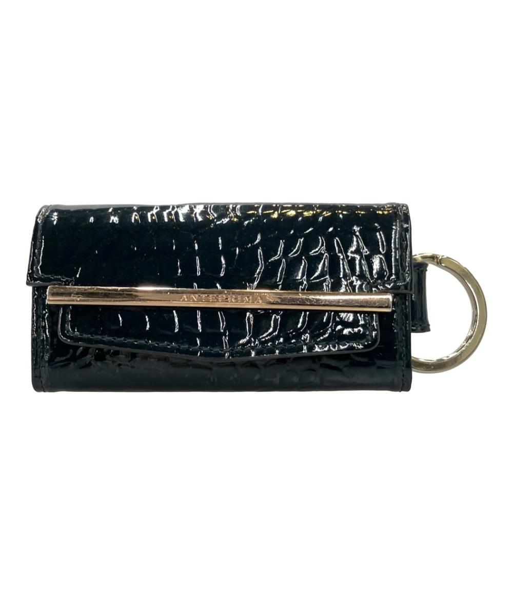 ANTEPRIMA 4連キーケース キーリング付き エナメル クロコ型押し レディース アンテプリマ