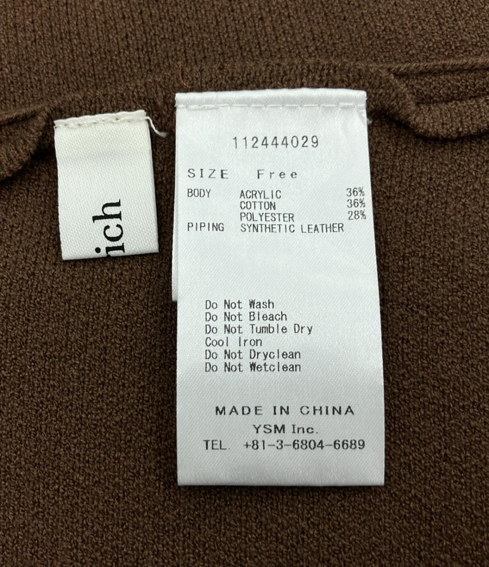 ダーリッチ 長袖ニットワンピース ハーフジップ ロゴレザー レディース SIZE F (M) Darich