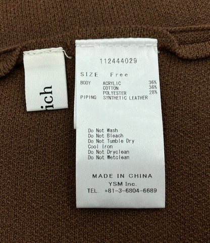 ダーリッチ 長袖ニットワンピース ハーフジップ ロゴレザー レディース SIZE F (M) Darich