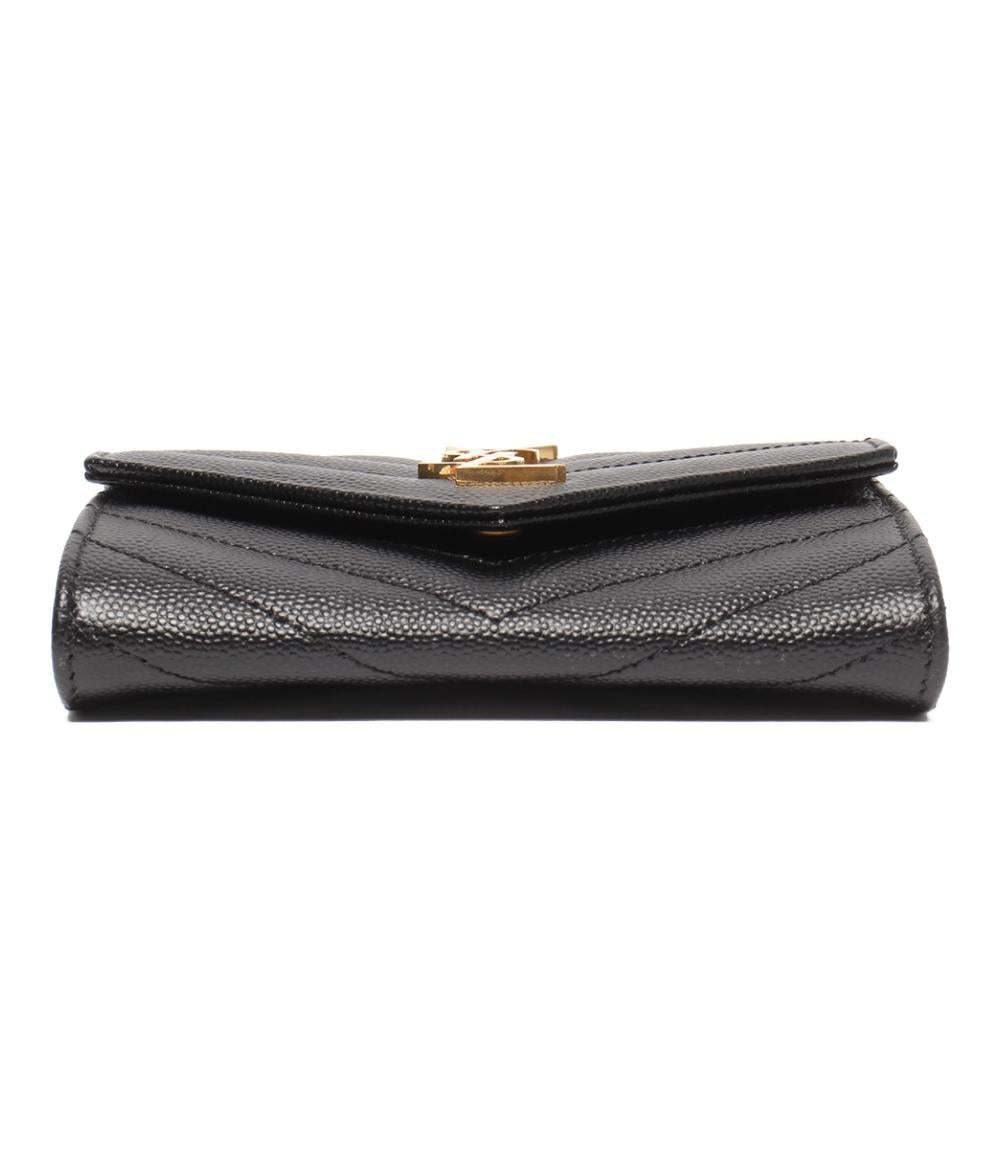 美品 SAINT LAURENT PARIS モノグラムスモールエンベロープウォレット ミニ財布 レディース サンローランパリ