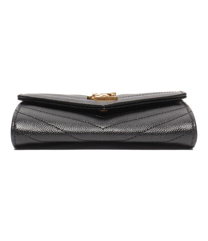 美品 SAINT LAURENT PARIS モノグラムスモールエンベロープウォレット ミニ財布 レディース サンローランパリ