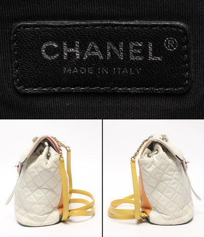 CHANEL リュック バックパック シルバー金具 マトラッセ シングルフラップ 23番台 ラムスキン レディース シャネル