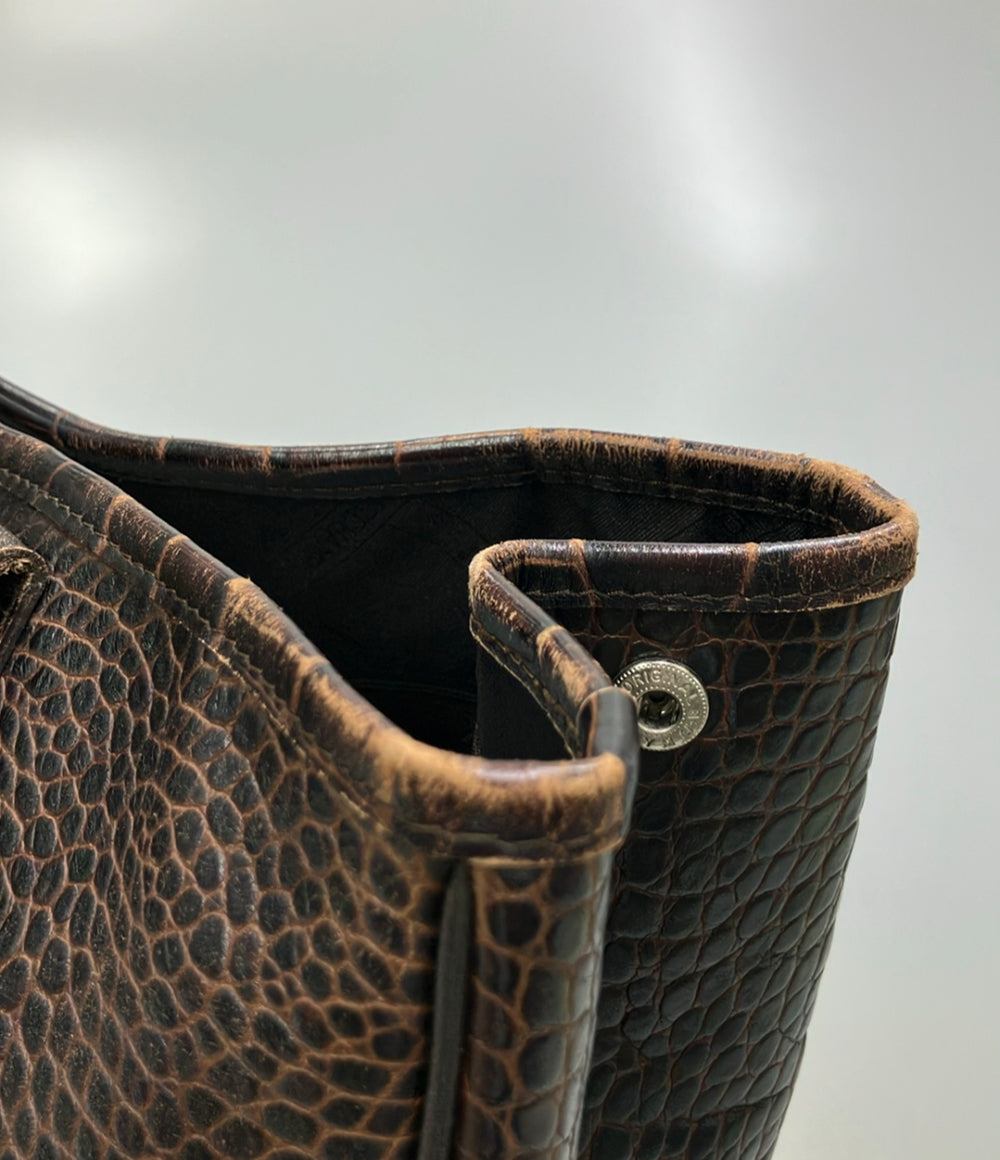 Longchamp トートバッグ クロコ型押し レザー レディース ロンシャン