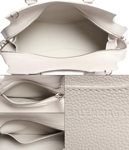 バレンシアガ 2way レザー ハンドバッグ ショルダーバッグ シルバー金具 Neo Classic City ネオ クラシック シティ カーフレザー チャンキーホワイト