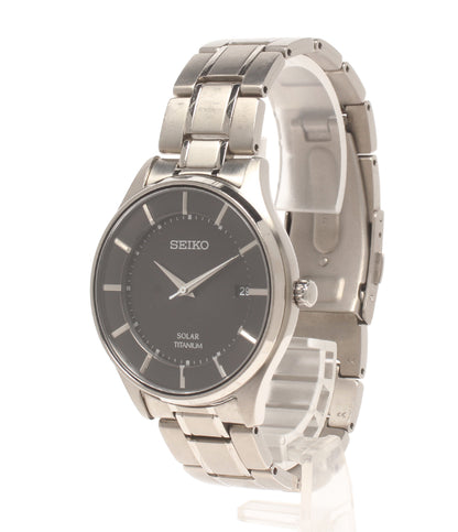 SEIKO 腕時計 ソーラー ブラック V157-0BX0 メンズ セイコー
