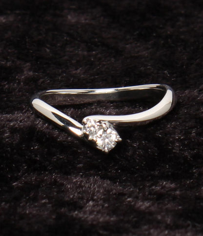 美品 ヨンドシー リング 指輪 Pt950 ダイヤ 2P レディース SIZE 8号 4℃