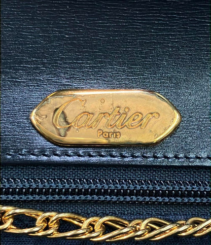 Cartier ショルダーバッグ チェーン 斜め掛け サファイアライン レディース カルティエ