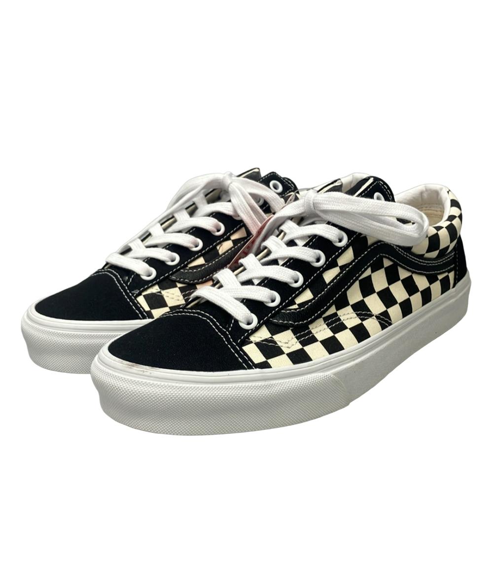 美品 VANS ローカットスニーカー スタイル 36 ブラック チェッカーボード メンズ SIZE 28.0 バンズ