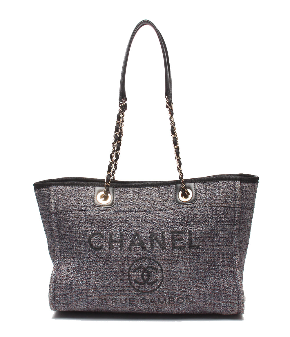 CHANEL チェーントートバッグ ショルダーバッグ 肩掛け ゴールド金具 ドゥ―ヴィルMM レディース シャネル