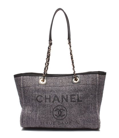 CHANEL チェーントートバッグ ショルダーバッグ 肩掛け ゴールド金具 ドゥ―ヴィルMM レディース シャネル