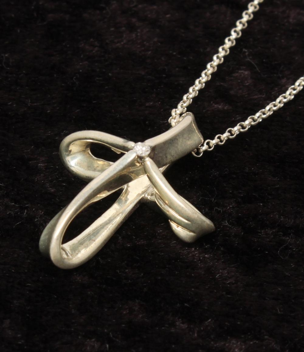 Mirai Tenshi ネックレス SV SV925 ダイヤ クロスモチーフ レディース ミライテンシ