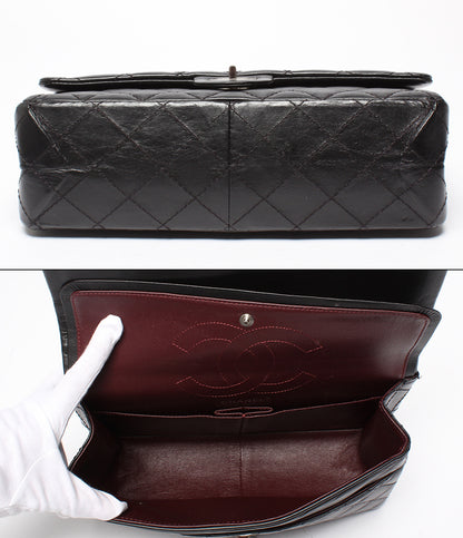CHANEL チェーンショルダーバッグ シルバー金具 ダブルチェーン ダブルフラップ マトラッセ 2.55 リイシュー レディース シャネル