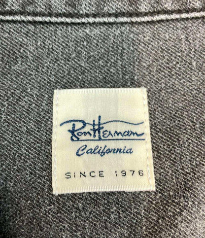 Ron Herman 半袖シャツ オープンカラー ピグメントダイ ユーズド加工 ダブルポケット 3520700145 メンズ SIZE M ロンハーマン