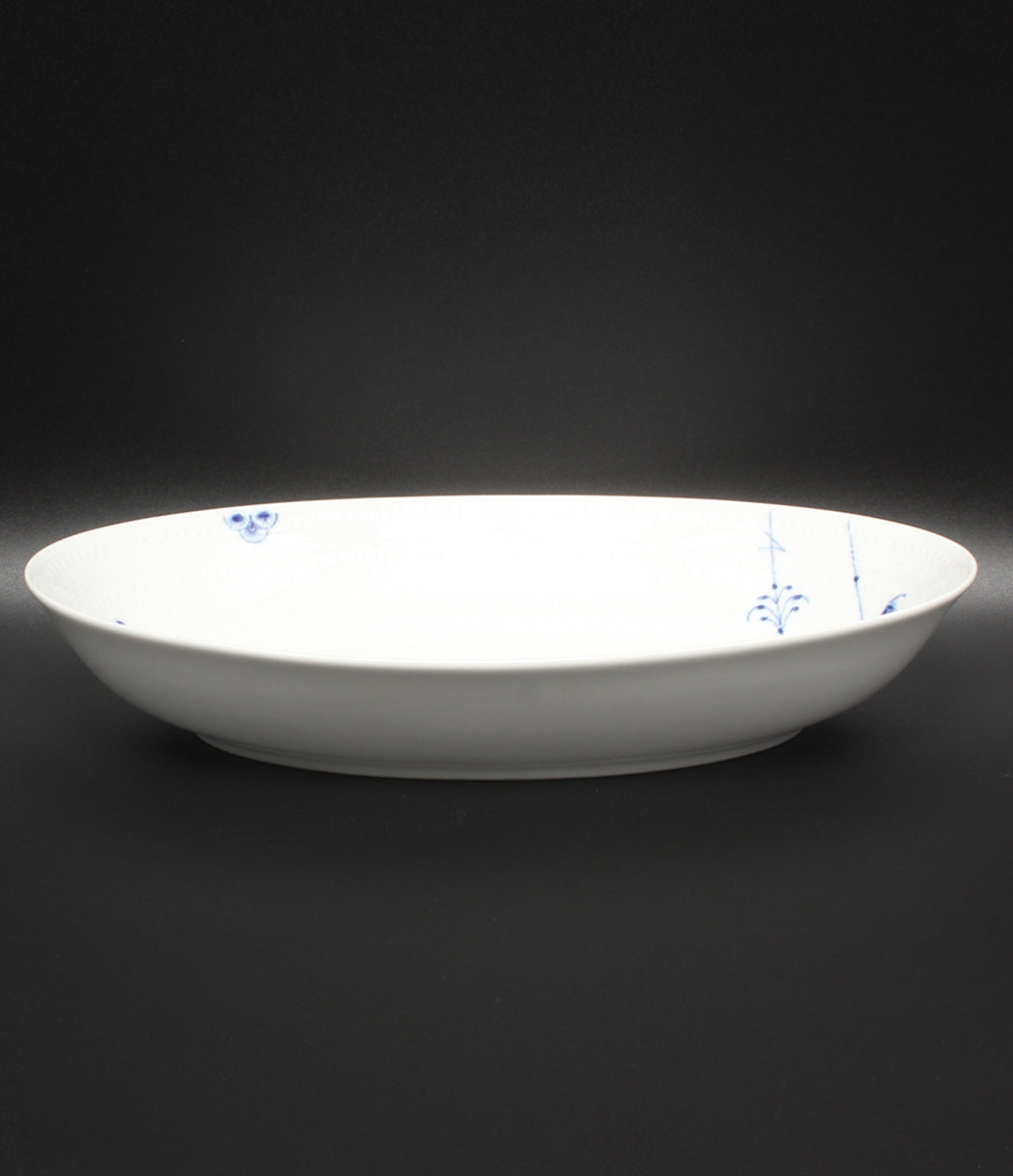 美品 Royal Copenhagen オーバルディッシュ 皿 27cm ブルーパルメッテ ロイヤルコペンハーゲン