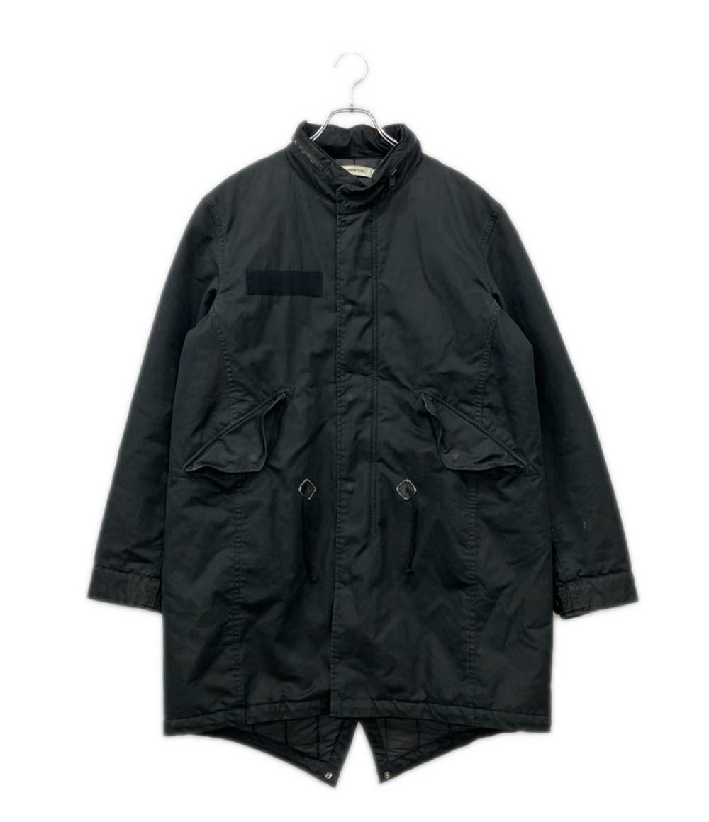 ISSEY MIYAKE MEN フード付き ブラックモッズコート ISSEY MIYAKE MEN モッズコート M-51 ナイロン ジップ フード メンズ