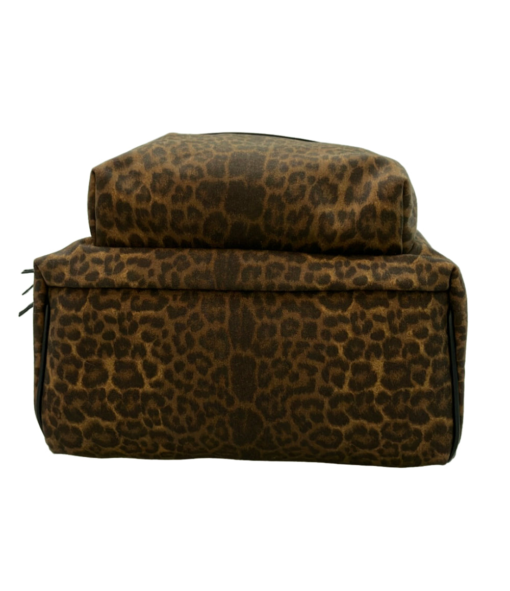 SAINT LAURENT キャンバス リュック レオパード レディース サンローラン