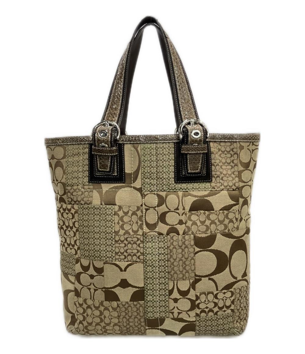 COACH トートバッグ パッチワーク ナイロン キャンバス シグネチャー 10089 レディース コーチ