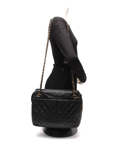 CHANEL チェーンショルダーバッグ 肩掛け 1番台 ゴールド金具 マトラッセ レディース シャネル