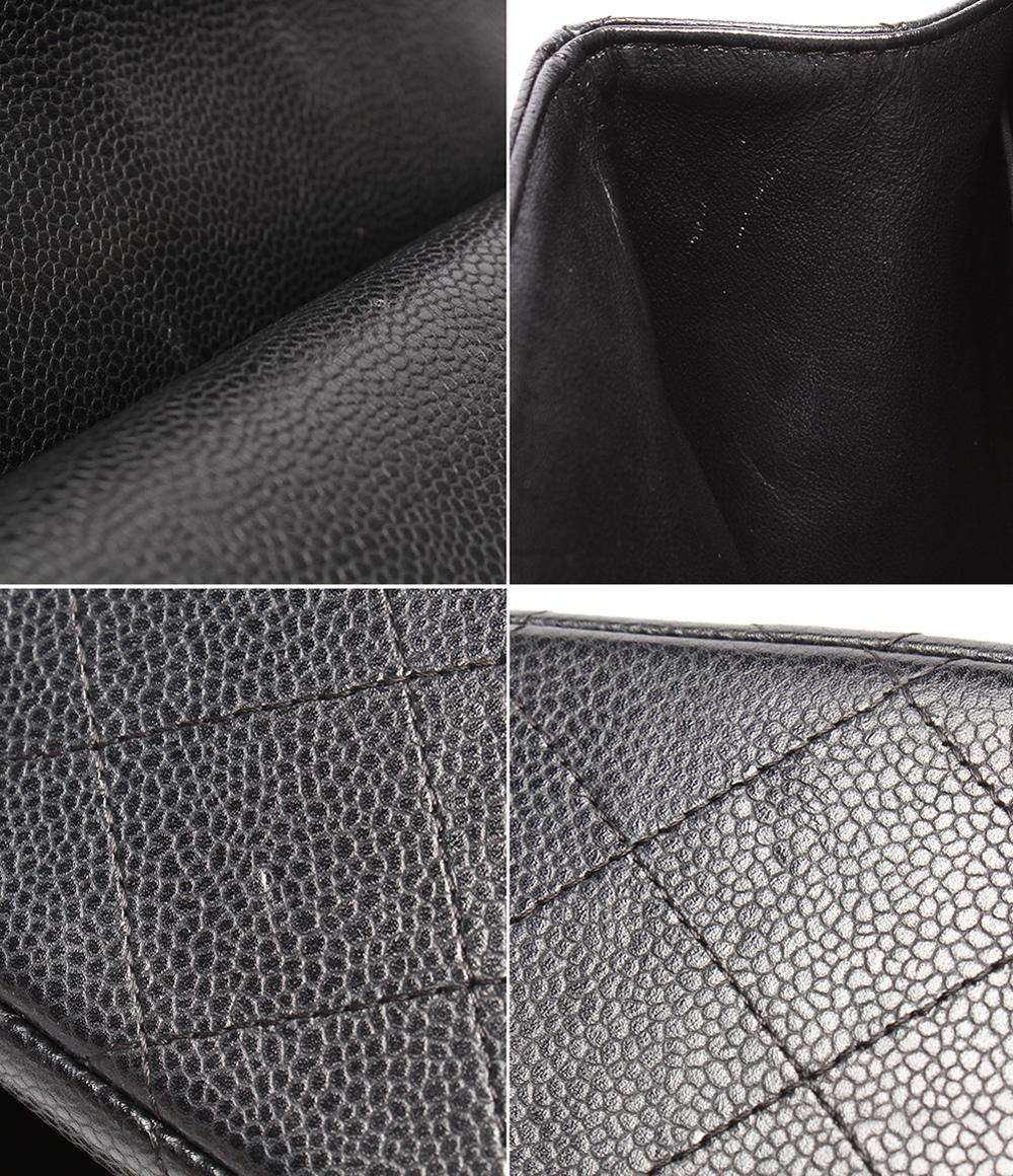 CHANEL チェーンショルダーバッグ ダブルチェーン ダブルフラップ キャビアスキン 16番台 デカマトラッセ 30 レディース シャネル