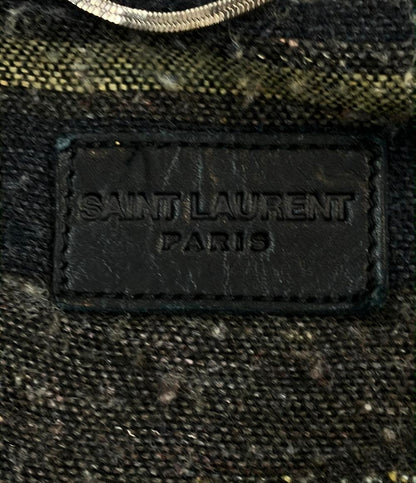 SAINT LAURENT デニムジャケット 襟コーデュロイ クラッシュ加工 530366  YA894 メンズ SIZE XS サンローラン