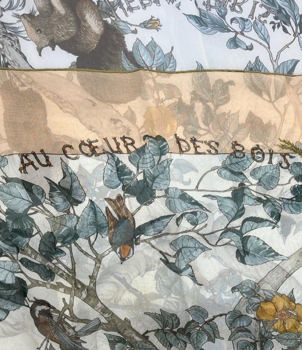 HERMES スカーフ カレ90 シルク 100% AU COEUR DES BOIS レディース エルメス