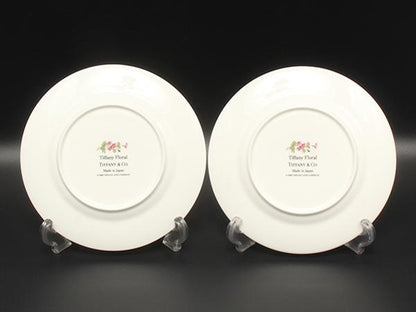 美品 ティファニー プレート 皿 2点セット 18cm フローラル TIFFANY&Co.