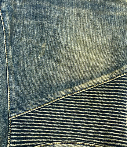 BALMAIN ダメージ加工 蛇腹バイカー スキニーデニムパンツ メンズ SIZE 29 (S) バルマン