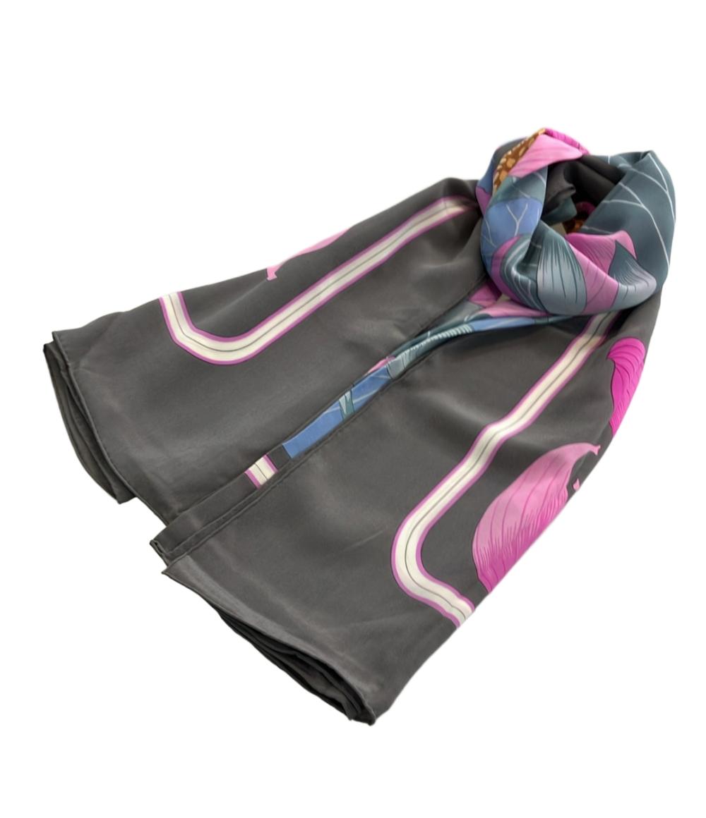 美品 エルメス スカーフ カレ140 シルク100% 蓮の花 FLEURS DE LOTUS レディース HERMES