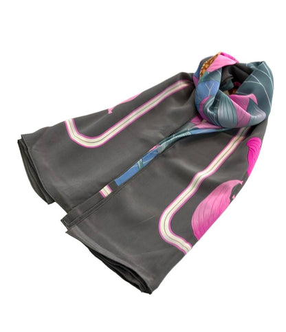 美品 エルメス スカーフ カレ140 シルク100% 蓮の花 FLEURS DE LOTUS レディース HERMES