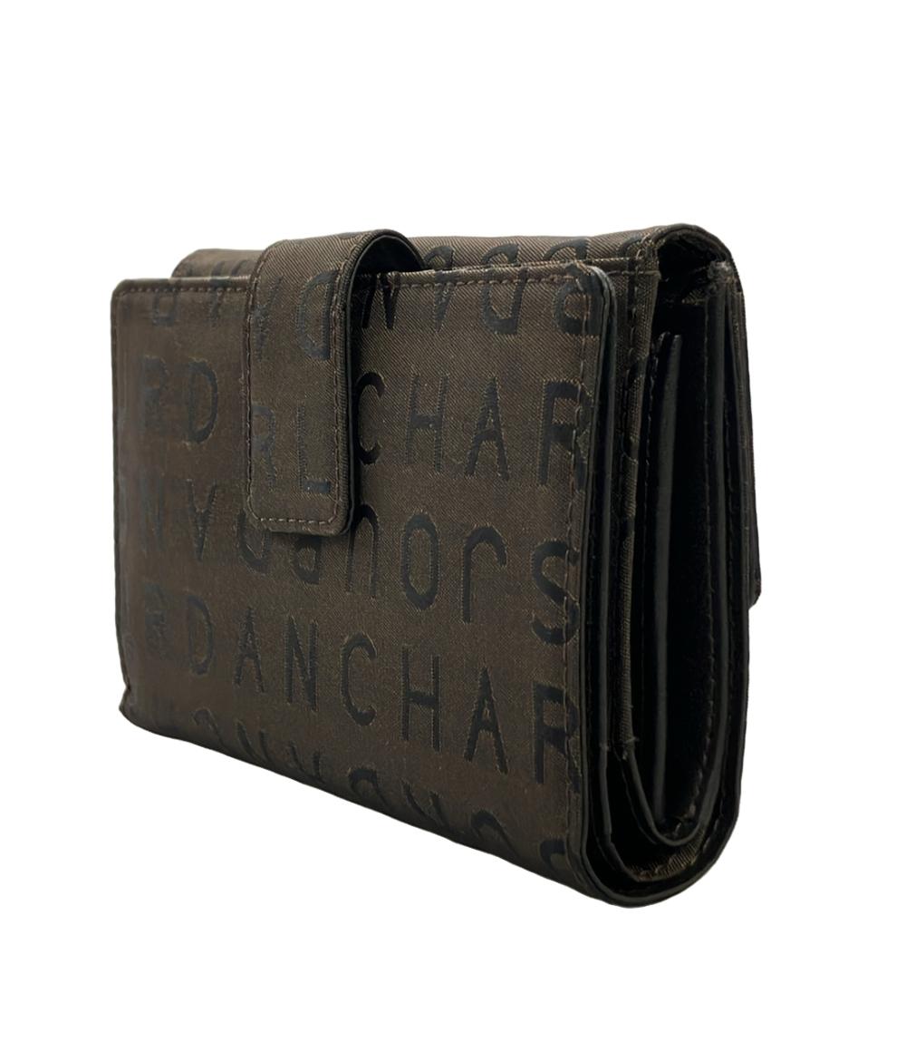 美品 CHARLES JOURDAN ダブルホック 二つ折り財布 ナイロン 牛革 レディース シャルル・ジョルダン