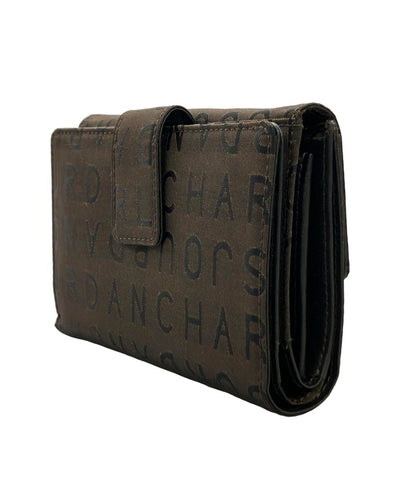 美品 CHARLES JOURDAN ダブルホック 二つ折り財布 ナイロン 牛革 レディース シャルル・ジョルダン