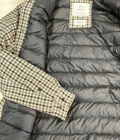 美品 WOOLRICH ダウンジャケット Alaskan Wool Check Overshirt ARCHIVEラインWOOLRICH WOOLEN MILLS メンズ SIZE S ウールリッチ